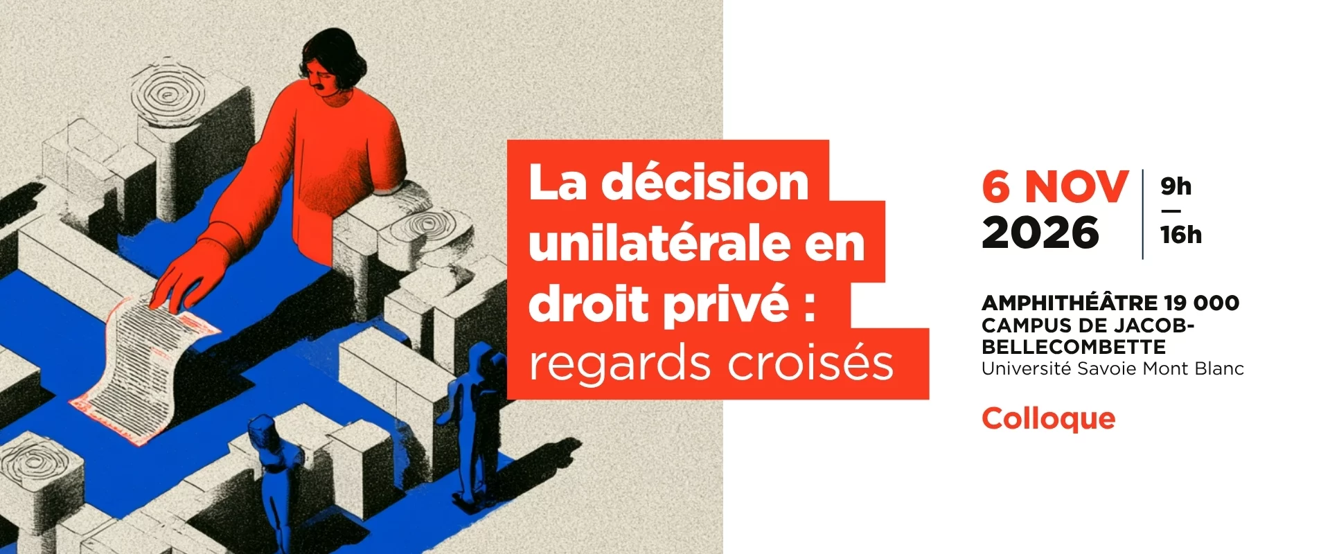 Colloque : la décision unilatérale en droit privé à l'Université Savoie Mont Blanc | Vendredi 6 novembre 2026