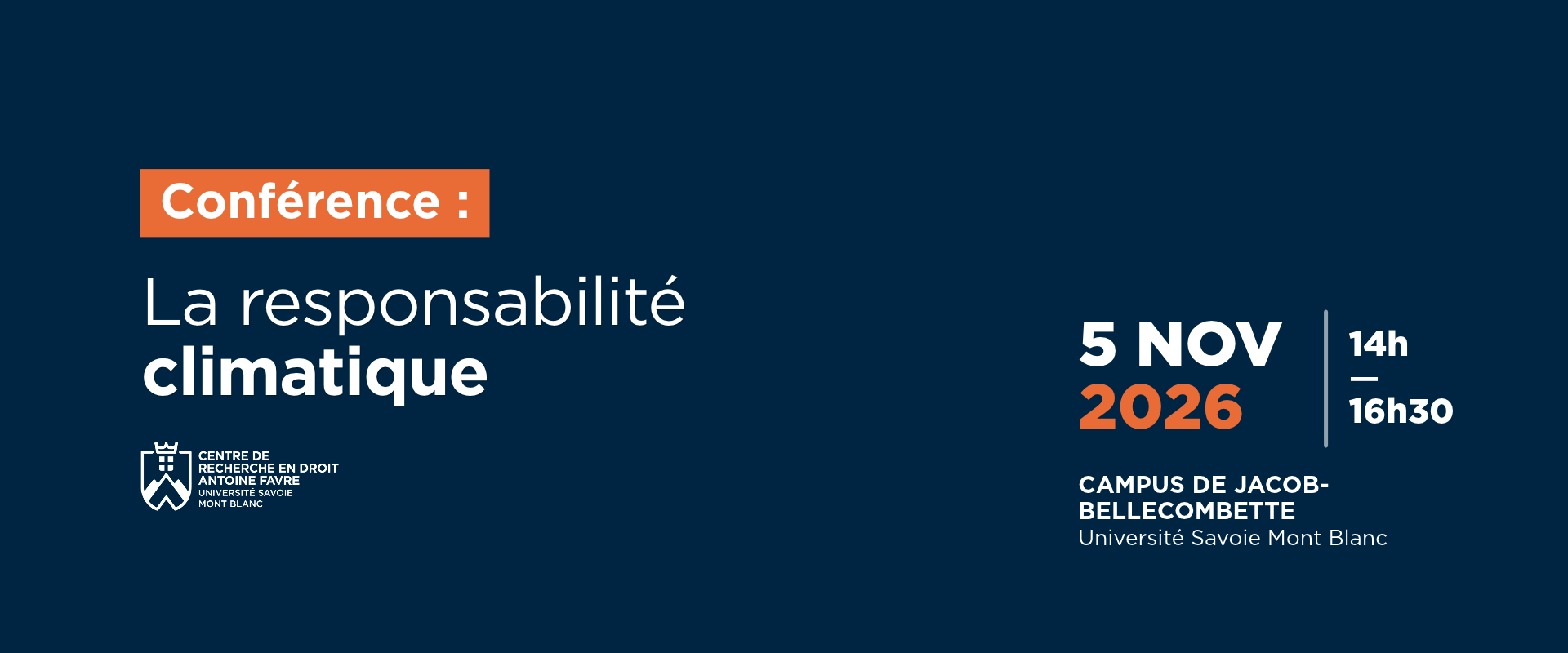 Conférence sur la responsabilité climatique à l’Université Savoie Mont Blanc