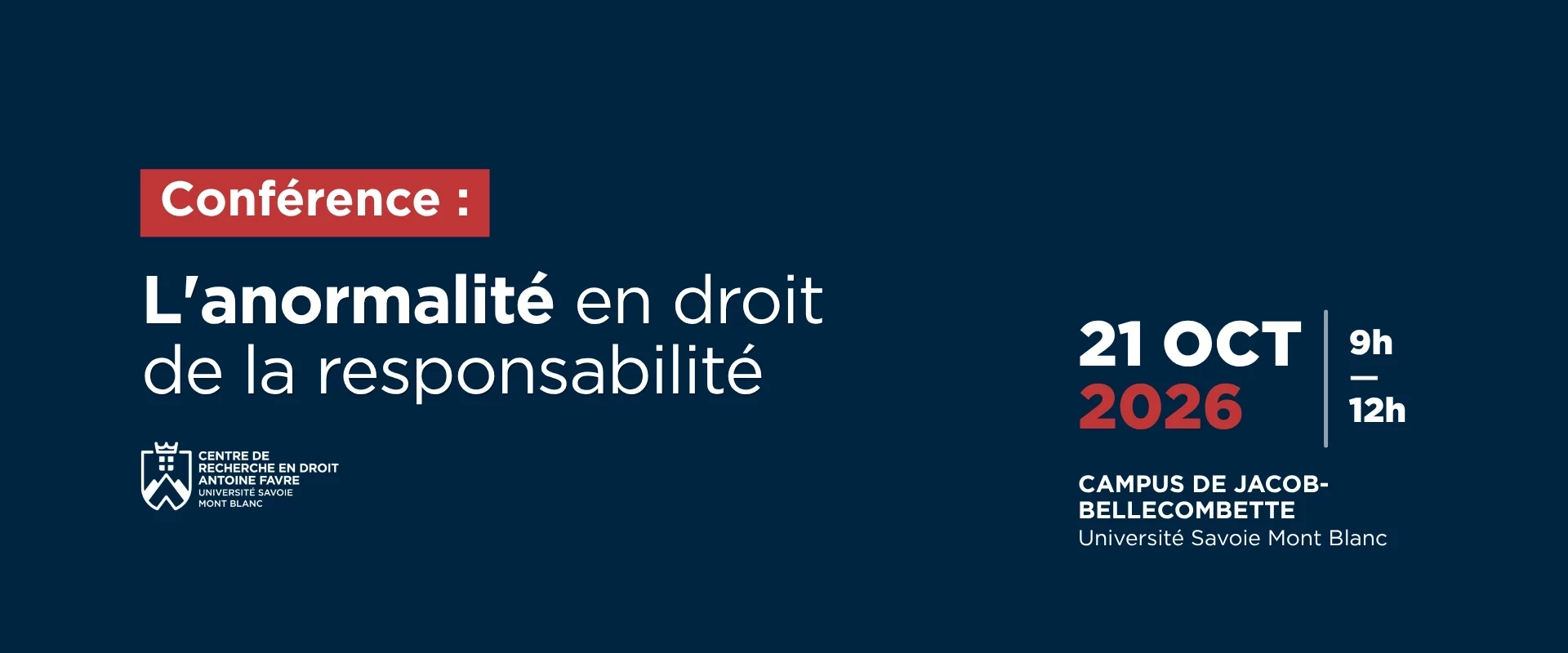 Cycle de conférences 2026 sur le droit de la responsabilité – CERDAF